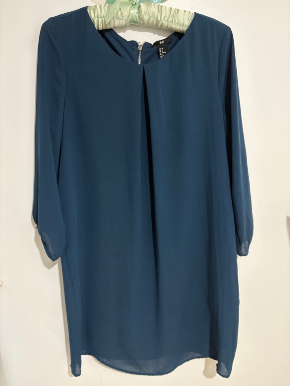 H&M slate blue knee-length dress - Picture 2 of 4